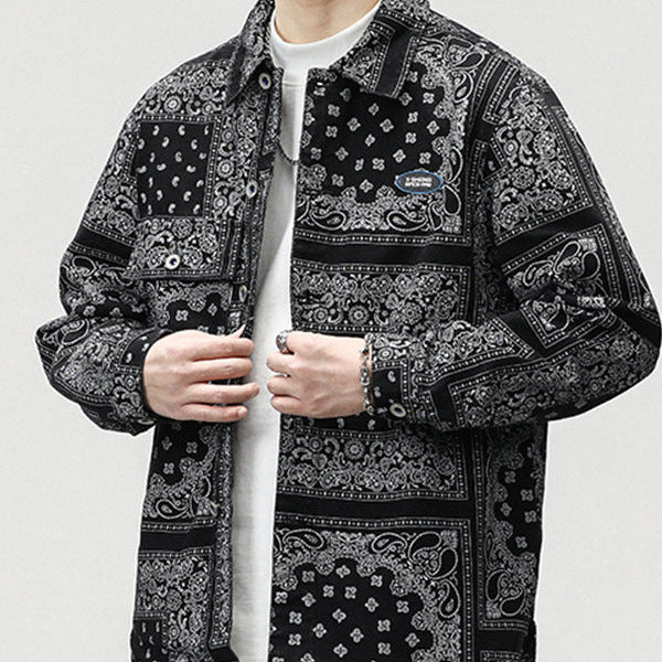 Full Printed Loose Denim Jacket