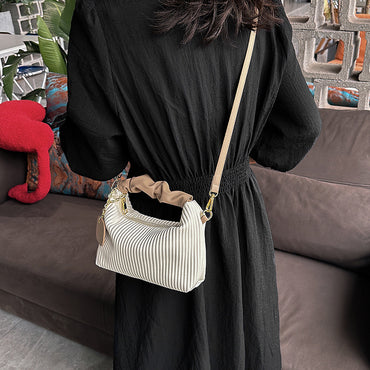 PU Leather Pleated Tote Bag