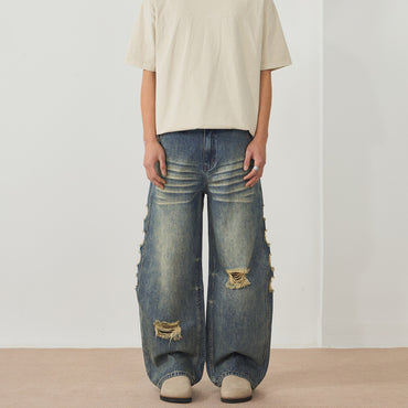 Ripped Wide-leg Jeans