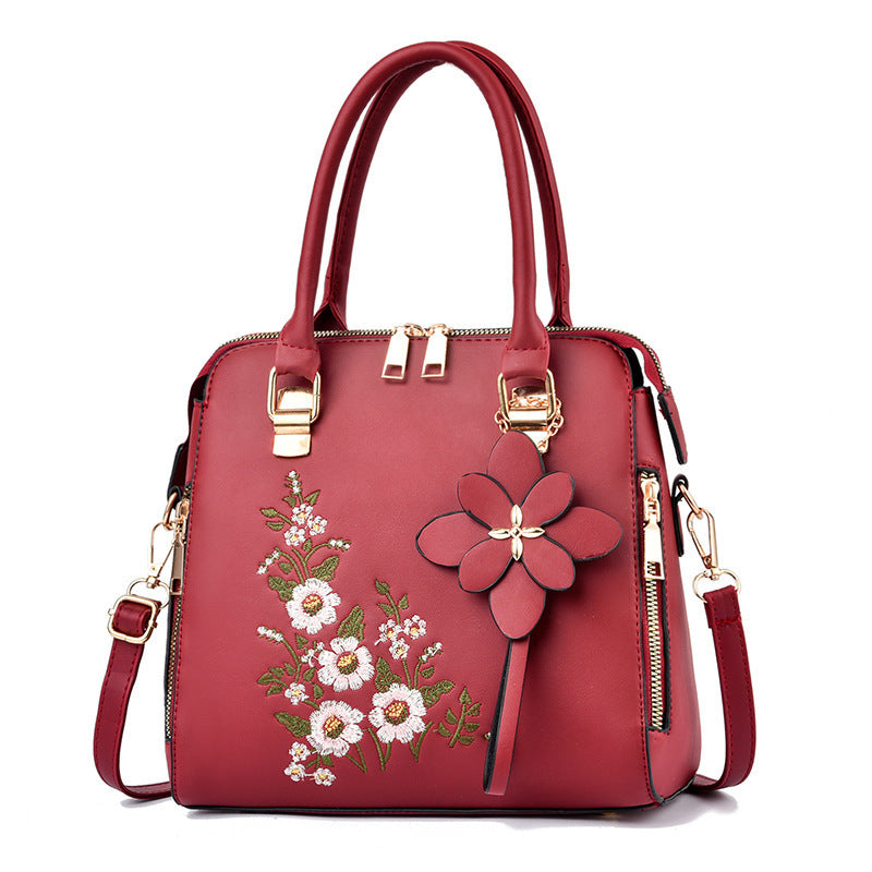 Flowers Embroidered Handbag