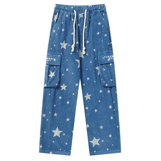 Star Full Print Corduroy Pants