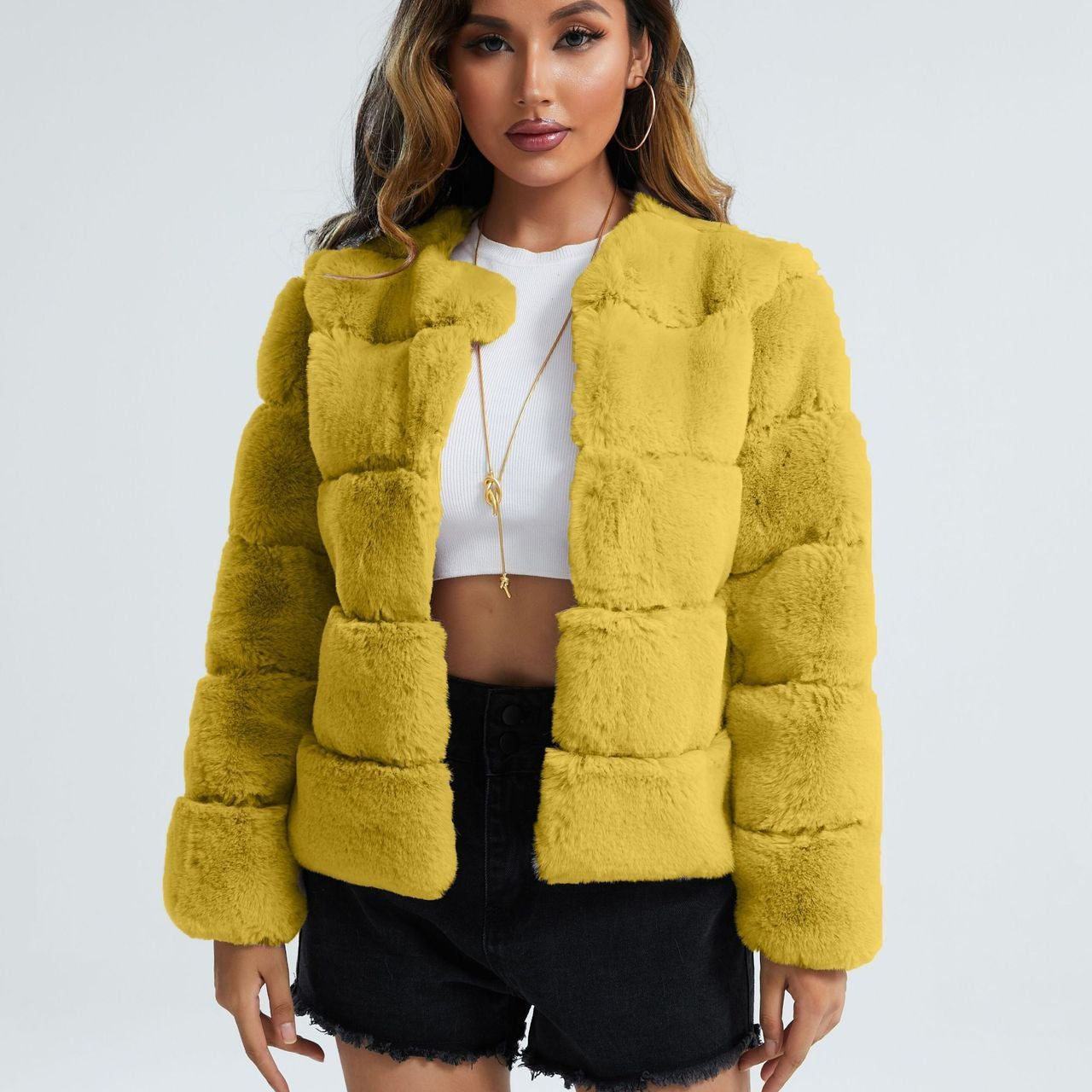 Artificial Fox Fur Coat