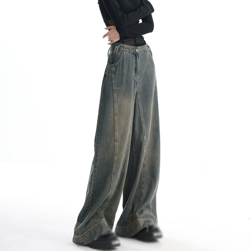 Vintage Washed Wide-leg Jeans