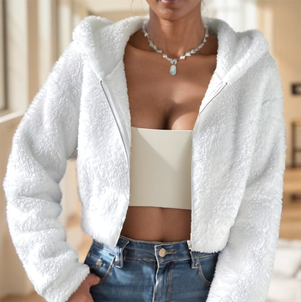Zip-up Teddy Hoodie