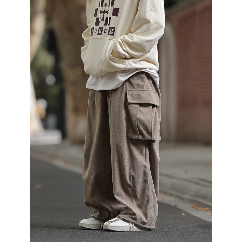 Loose Cargo Corduroy Casual Pants