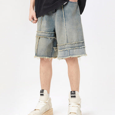 Stitching Denim Shorts