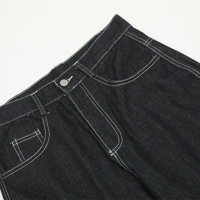 Contrast Color Love Patch Denim