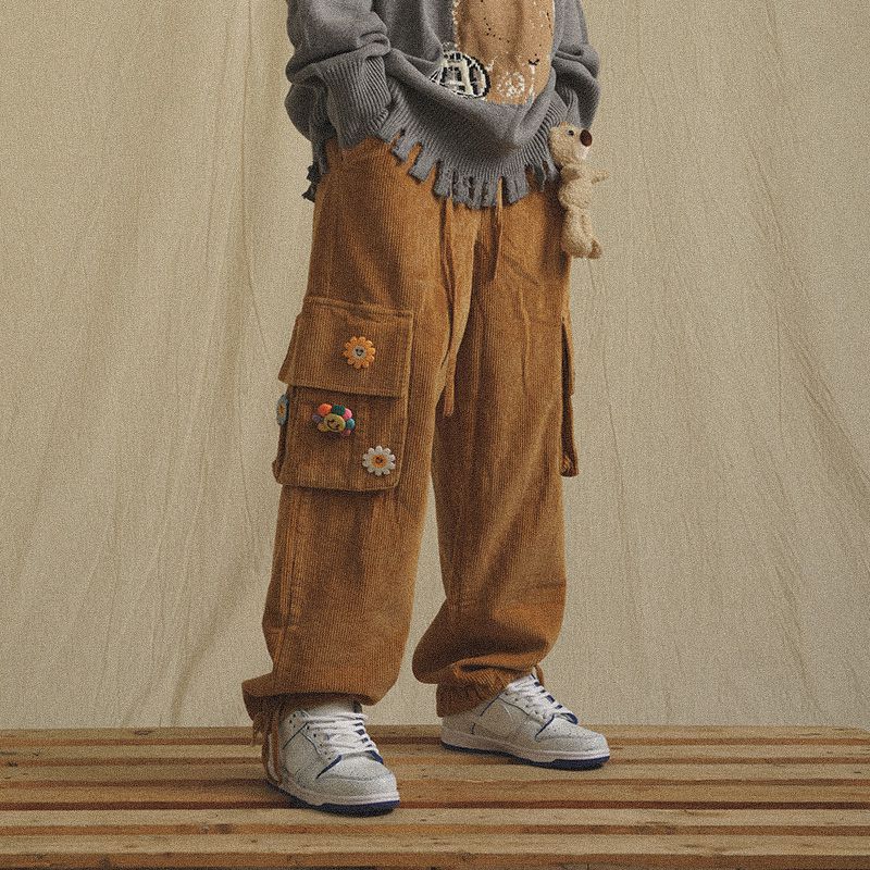 Loose Straight Corduroy Pants