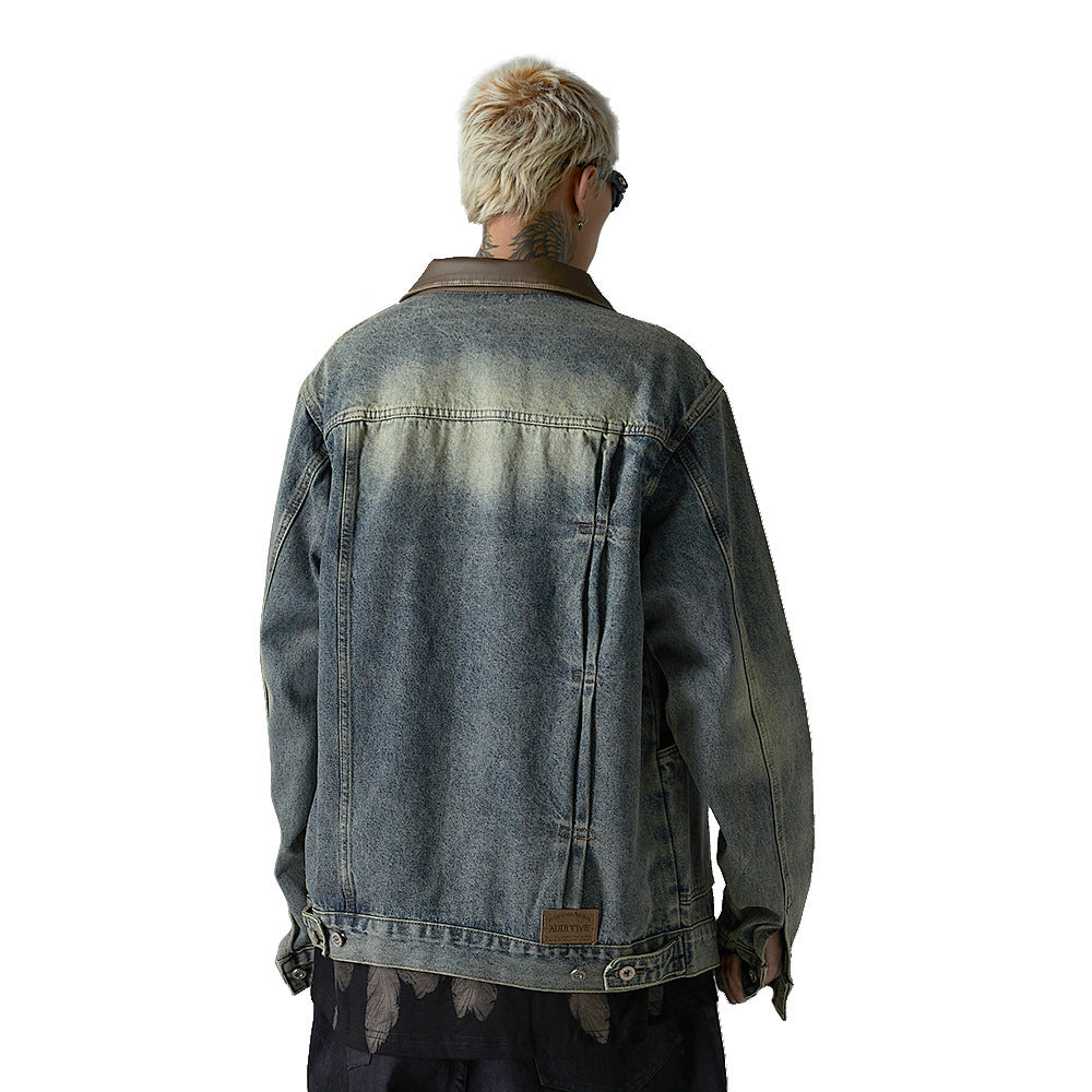 Washed And Worn Denim Jacket