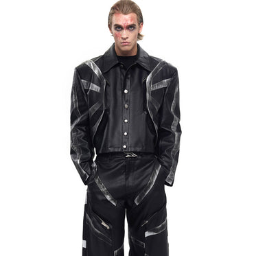 Black Dirty Leather Jacket