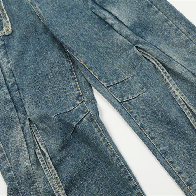 Drawstring Ruffle Design Denim