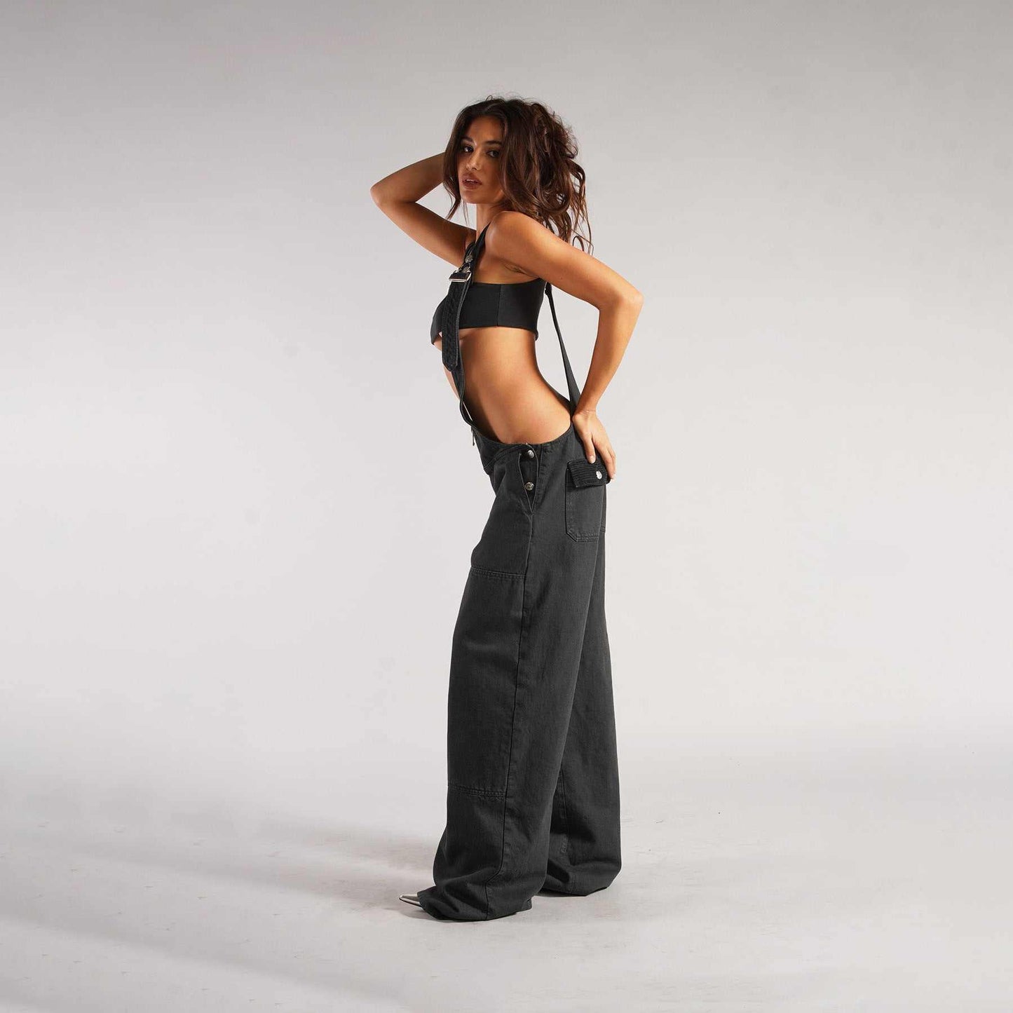 Zipper Denim Overalls