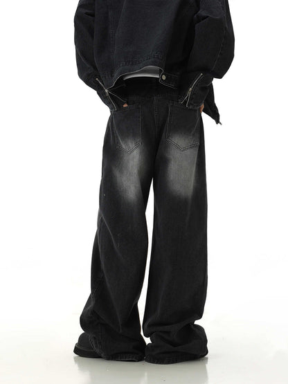 Retro Washed Wide-leg Pants