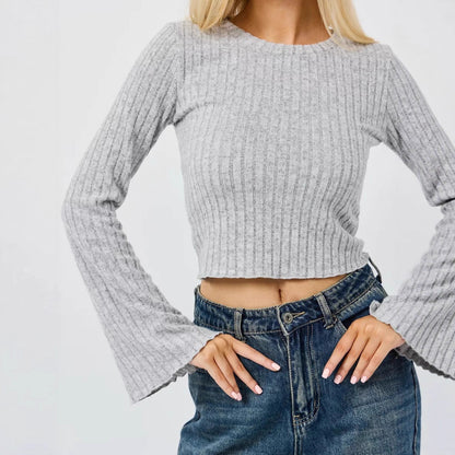 Ribbed Long Sleeve Crop Top