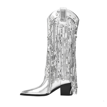 Sequin Tassel Pointed Sleeve
