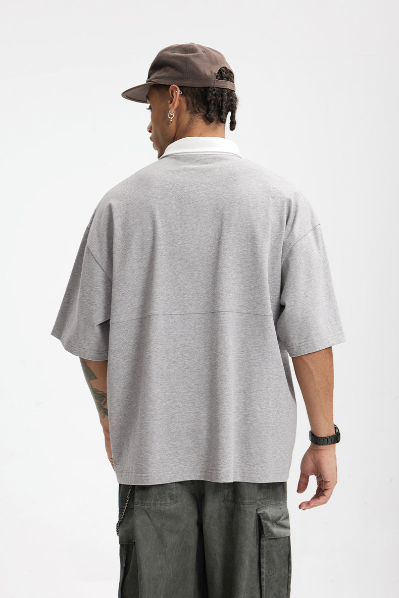 Loose Fit Lapel Polo Shirt