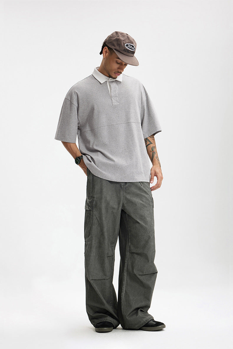 Loose Fit Lapel Polo Shirt