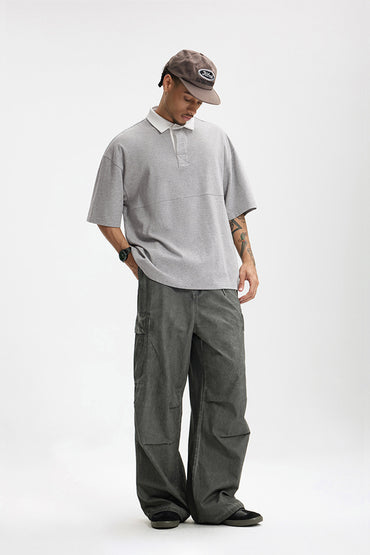 Loose Fit Lapel Polo Shirt