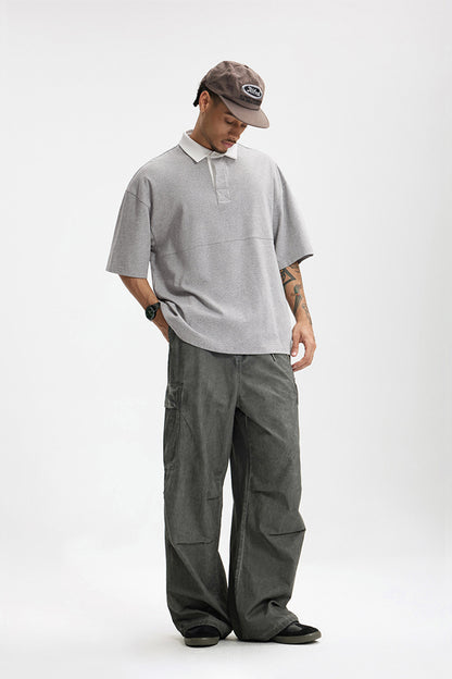 Loose Fit Lapel Polo Shirt