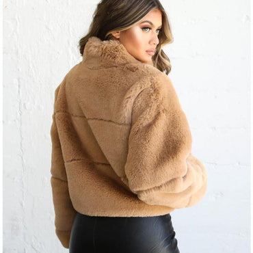 Zip-Up Faux Fur Jacket