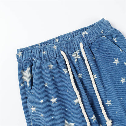 Star Full Print Corduroy Pants