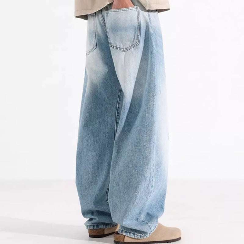 Washed Blue-White Machete Jeans