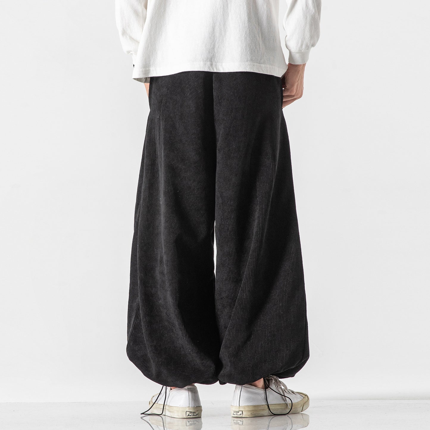 Dragon Panel Wide-Leg Corduroy Pants