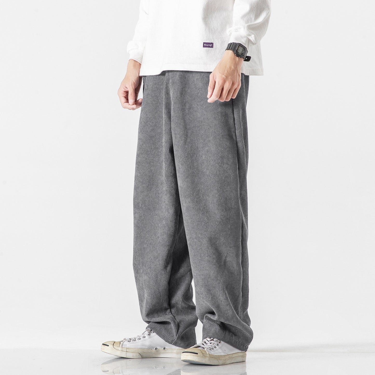Wide-Leg Corduroy Pants