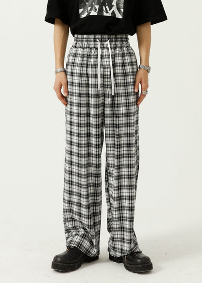 Plaid Loose-Fit Sweatpants