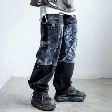 Tie Dye Panel Cargo Pants
