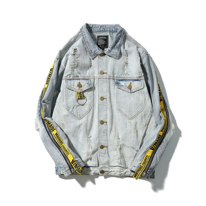Broken hole denim jacket