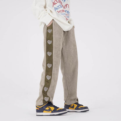 Embroidered Velvet Sweatpants