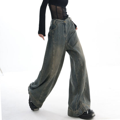 Vintage Washed Wide-leg Jeans