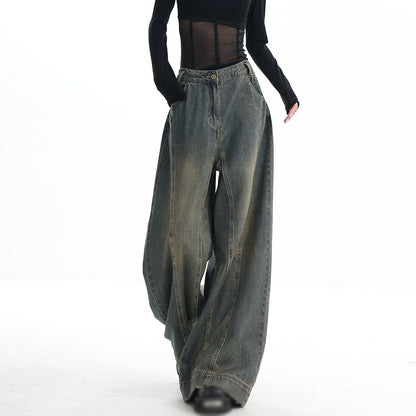 Vintage Washed Wide-leg Jeans