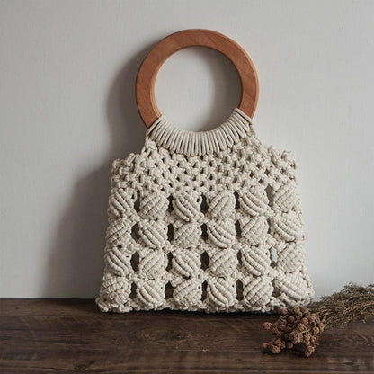 Cotton rope straw women bag