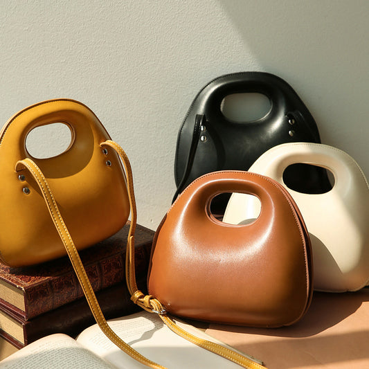 Shell Type Round Flap Handbag