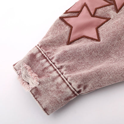 Five-Star Embroidery Denim Jacket