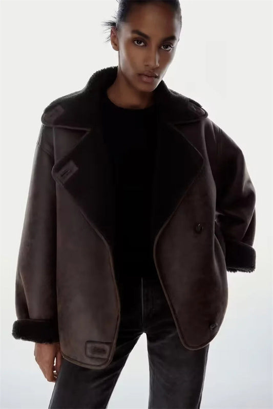 Shearling-Lined Leather Jacket