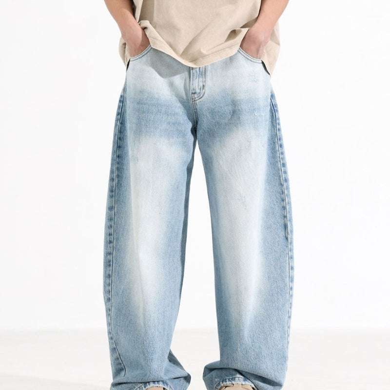 Washed Blue-White Machete Jeans
