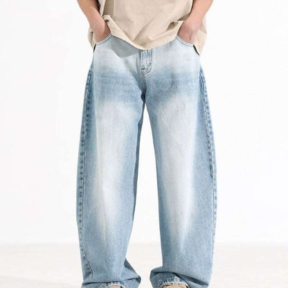Washed Blue-White Machete Jeans