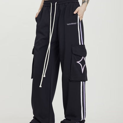 Embroidered Striped Sweatpant