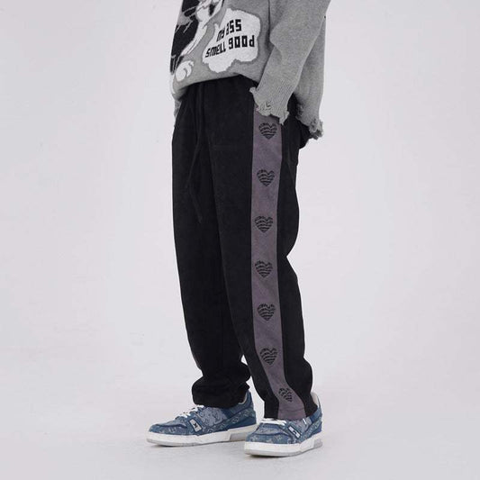 Embroidered Velvet Sweatpants