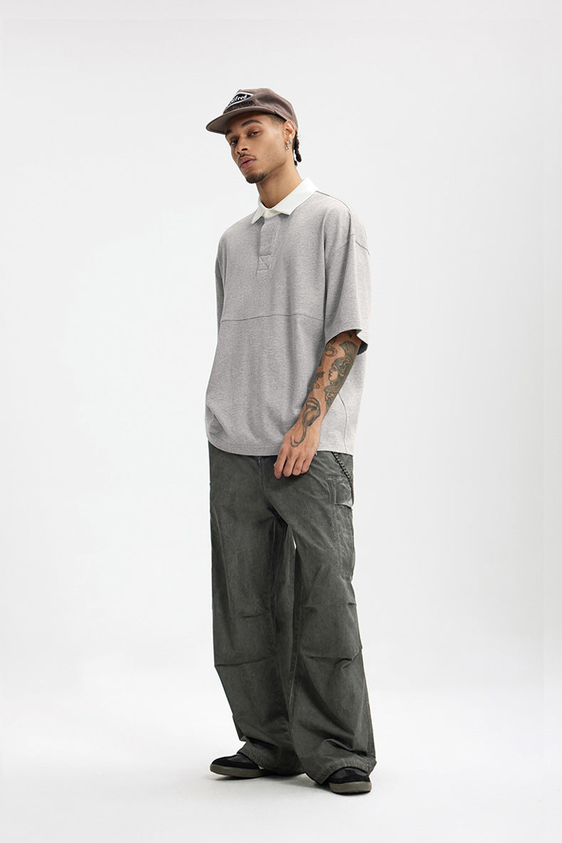 Loose Fit Lapel Polo Shirt