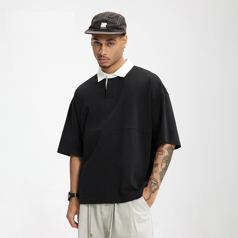 Loose Fit Lapel Polo Shirt