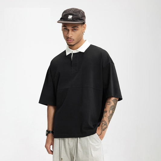 Loose Fit Lapel Polo Shirt