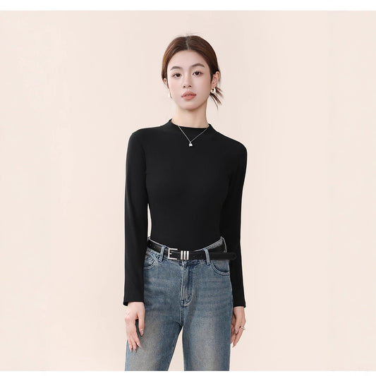 Half Turtleneck Inner Wear Warm Thickened Long Sleeve Loose Top