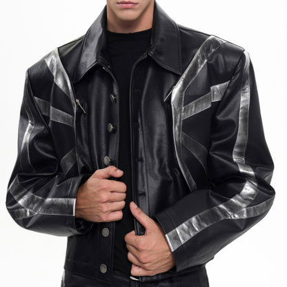 Black Dirty Leather Jacket