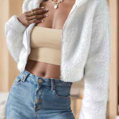Zip-up Teddy Hoodie