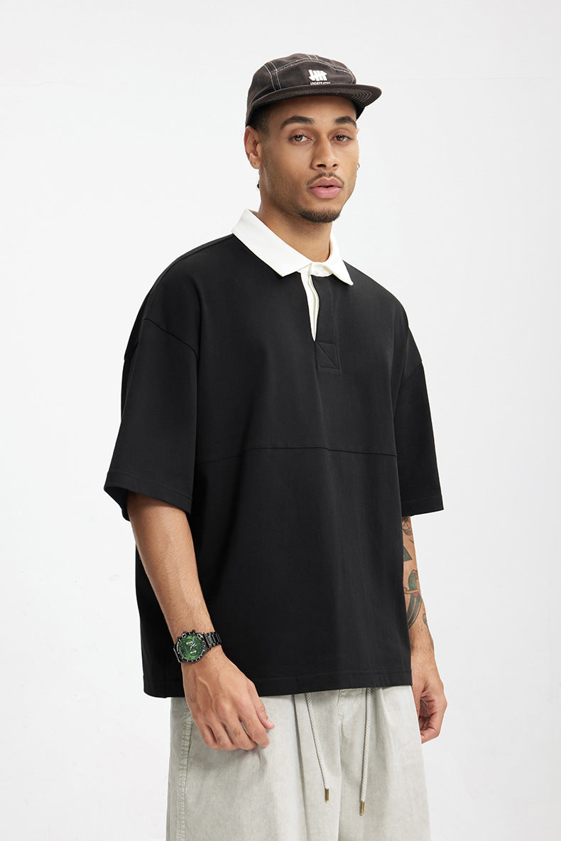 Loose Fit Lapel Polo Shirt