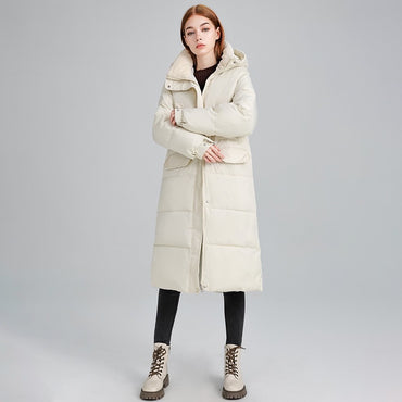 Cotton-Padded Over-the-Knee Coat